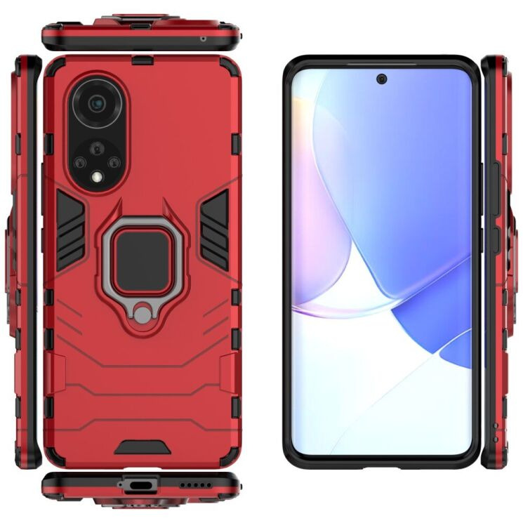 Чохол з підставкою Deexe Hybrid Case для Huawei Nova 9 - Red: фото 3 з 6
