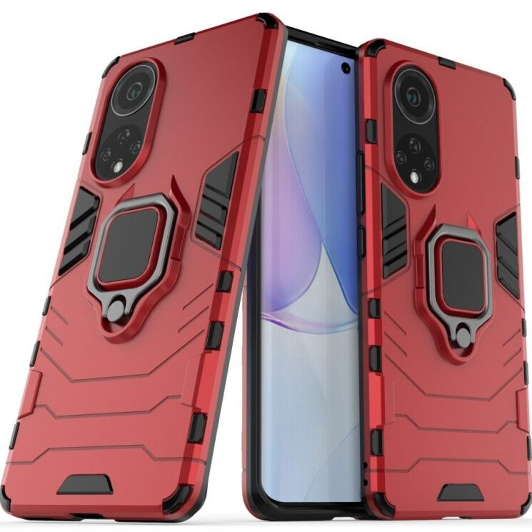 Чохол з підставкою Deexe Hybrid Case для Huawei Nova 9 - Red: фото 1 з 6