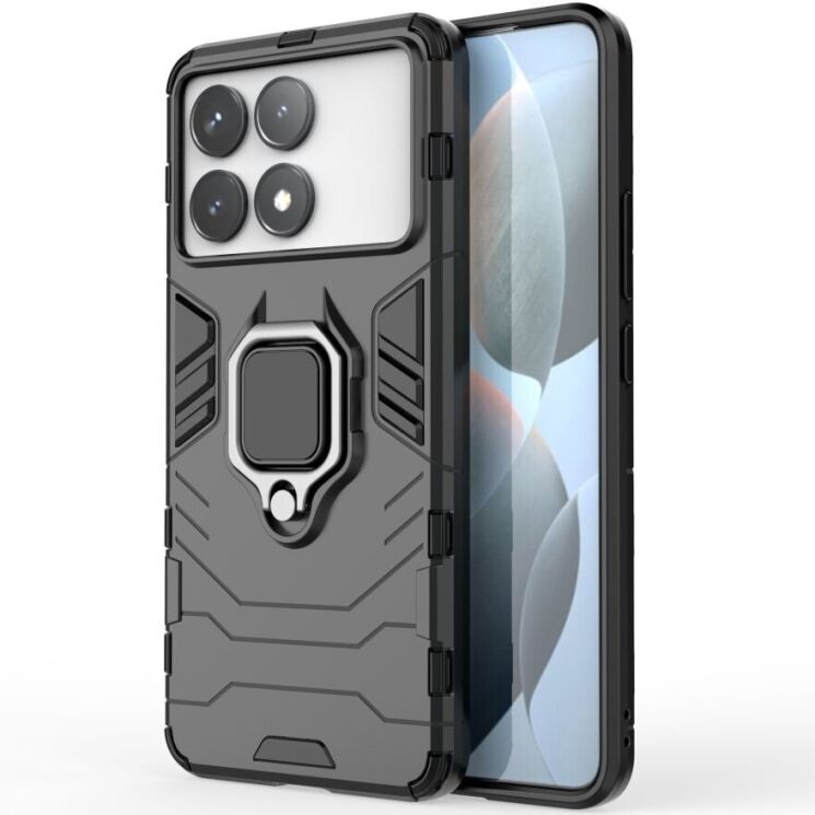 Защитный чехол Deexe Hybrid Case для Xiaomi Poco F6 Pro - Black: фото 1 из 5