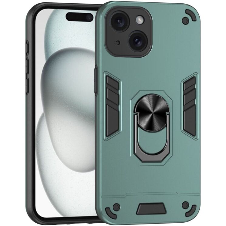 Защитный чехол Deexe Hybrid Shell для Apple iPhone 15 - Green: фото 1 из 7