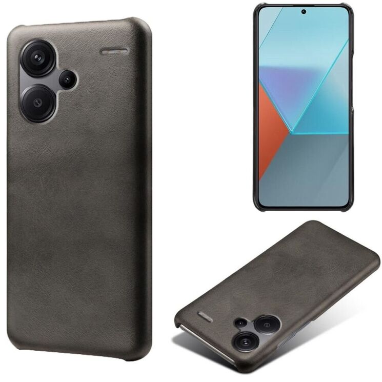 Захисний чохол Deexe Leather Back Cover для Xiaomi Redmi Note 13 Pro+ - Black: фото 1 з 4