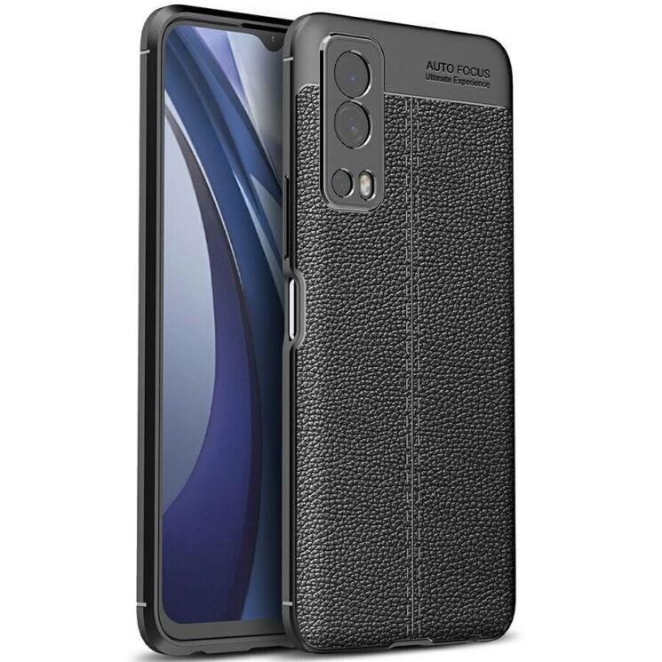 Силіконовий (TPU) чохол Deexe Leather Cover для VIVO Y72 - Black: фото 1 з 9