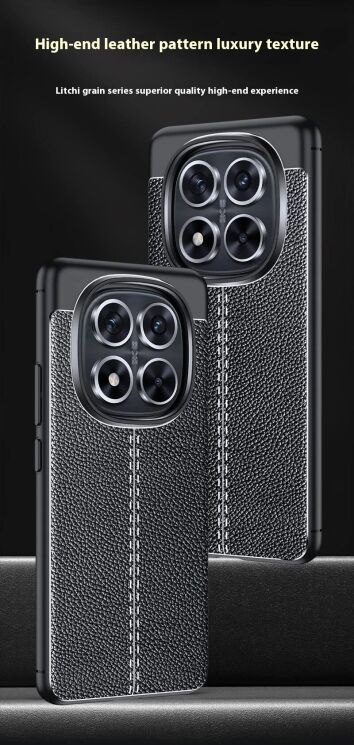 Захисний чохол Deexe Leather Cover для Xiaomi Redmi Note 14 Pro 5G / Note 14 Pro Plus / Poco X7 - Black: фото 4 з 11