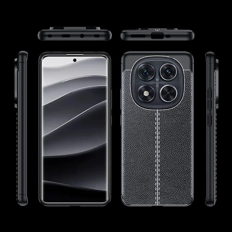 Захисний чохол Deexe Leather Cover для Xiaomi Redmi Note 14 Pro 5G / Note 14 Pro Plus / Poco X7 - Black: фото 3 з 11