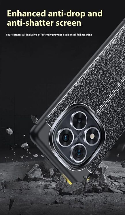 Захисний чохол Deexe Leather Cover для Xiaomi Redmi Note 14 Pro 5G / Note 14 Pro Plus / Poco X7 - Black: фото 7 з 11
