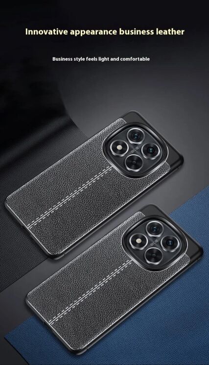 Захисний чохол Deexe Leather Cover для Xiaomi Redmi Note 14 Pro 5G / Note 14 Pro Plus / Poco X7 - Black: фото 6 з 11