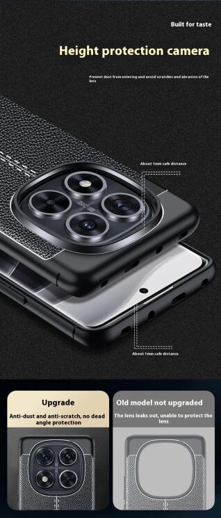 Захисний чохол Deexe Leather Cover для Xiaomi Redmi Note 14 Pro 5G / Note 14 Pro Plus / Poco X7 - Black: фото 9 з 11