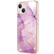 Защитный чехол Deexe Marble Style для Apple iPhone 13 - Light Purple (370812LV)