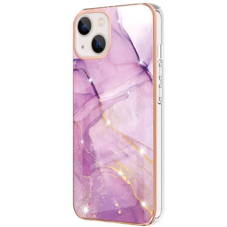 Защитный чехол Deexe Marble Style для Apple iPhone 13 - Light Purple: фото 1 из 4