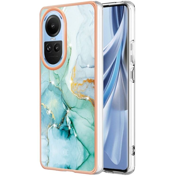 Защитный чехол Deexe Marble Style для OPPO Reno 10 / 10 Pro - Green: фото 1 из 8