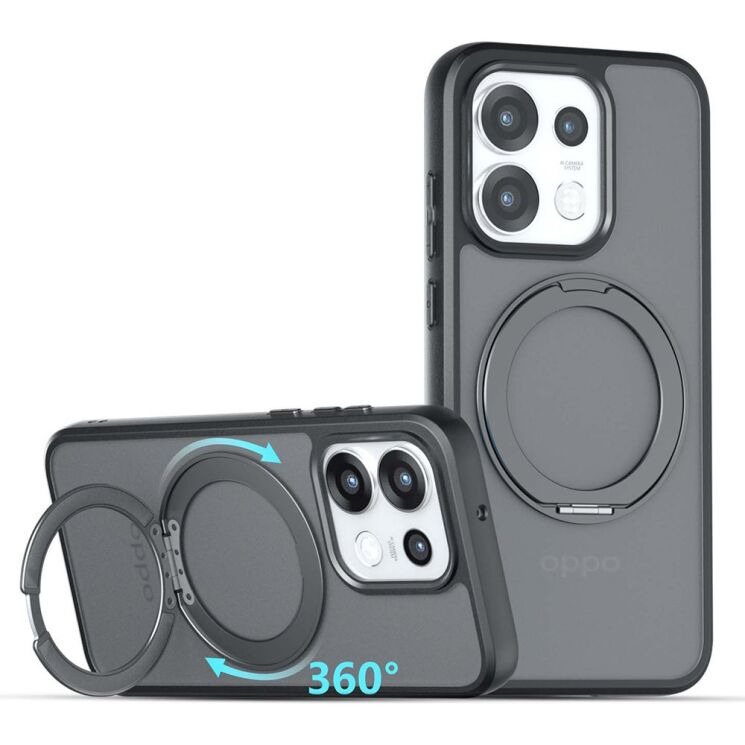 Защитный чехол Deexe Matte Skin Kickstand with MagSafe для OPPO Reno 16 Pro - Transparent Black (413603TB) Защитный чехол Deexe Matte Skin Kickstand with MagSafe для OPPO Reno 16 Pro - Transparent Black: фото 2 из 16