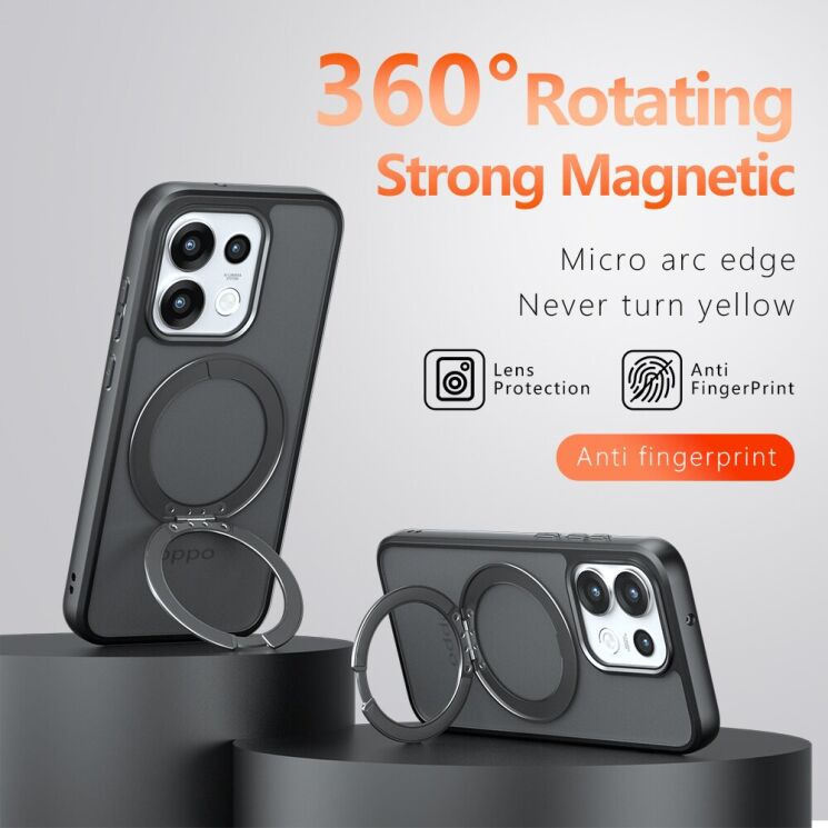 Защитный чехол Deexe Matte Skin Kickstand with MagSafe для OPPO Reno 16 Pro - Transparent Black (413603TB) Защитный чехол Deexe Matte Skin Kickstand with MagSafe для OPPO Reno 16 Pro - Transparent Black: фото 11 из 16