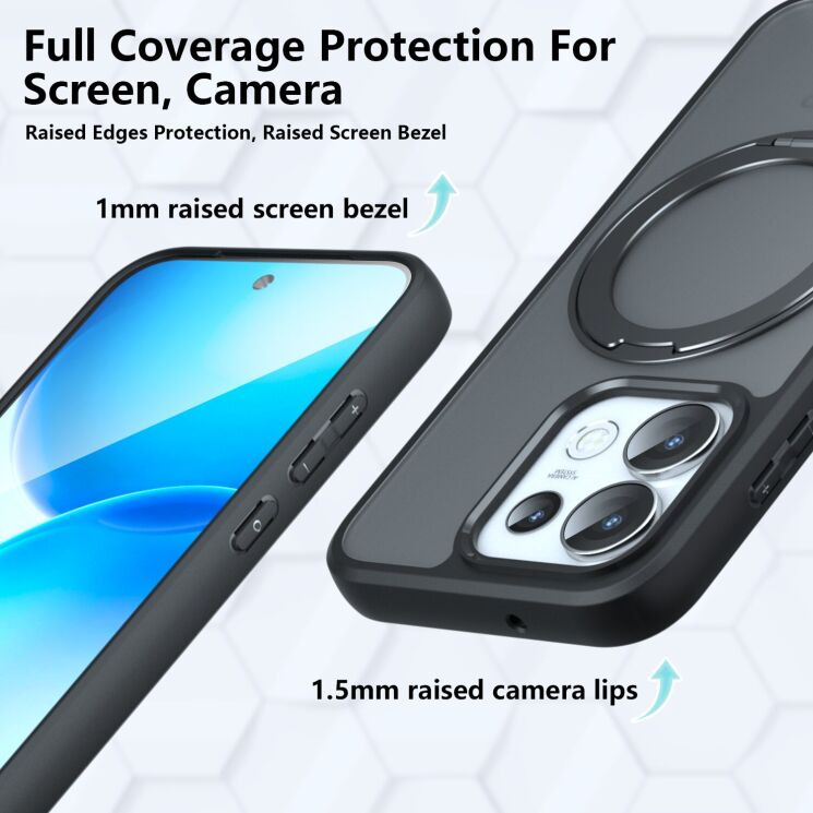 Защитный чехол Deexe Matte Skin Kickstand with MagSafe для OPPO Reno 16 Pro - Transparent Black (413603TB) Защитный чехол Deexe Matte Skin Kickstand with MagSafe для OPPO Reno 16 Pro - Transparent Black: фото 9 из 16