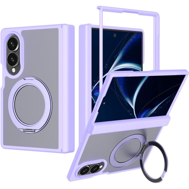 Захисний чохол Deexe Matte Skin Kickstand with MagSafe (FF) для Samsung Galaxy Fold 8 - Purple: фото 1 з 8