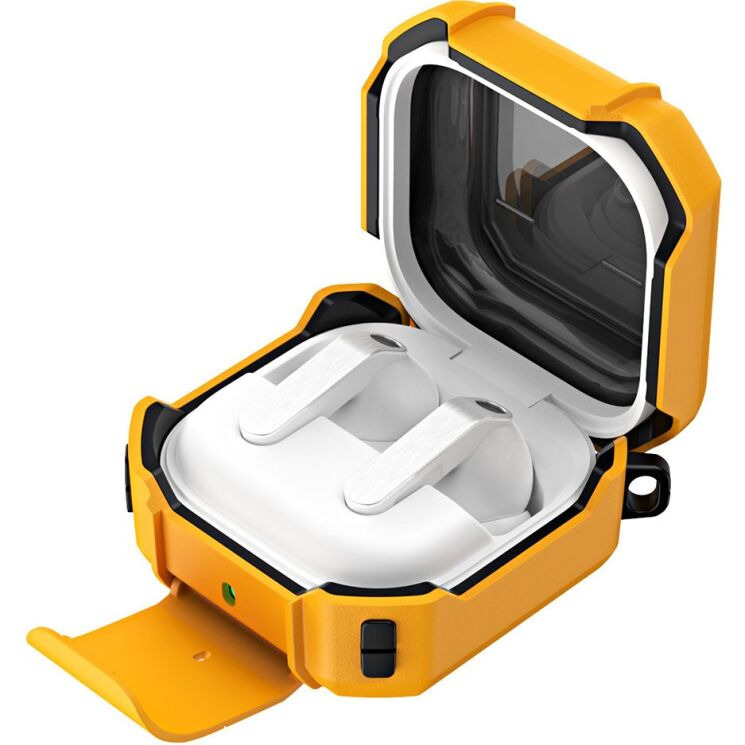 Защитный чехол Deexe Orbit Shield для Samsung Galaxy Buds 4 / Buds 4 Pro - Black / Yellow: фото 2 из 8