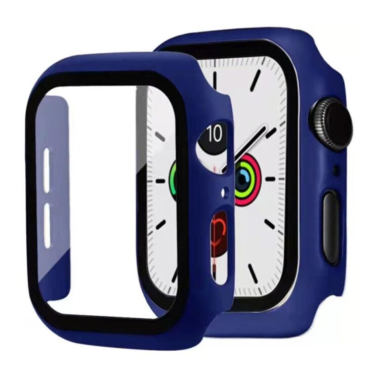 Захисний чохол Deexe Protective Frame для Apple Watch 45 mm (7 / 8 / 9 Series) - Dark Blue: фото 1 з 8