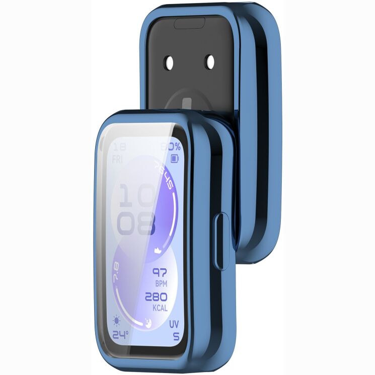 Защитный чехол Deexe Protective Frame для Huawei Band 11 - Electroplated Navy Blue (331001NB) Защитный чехол Deexe Protective Frame для Huawei Band 11 - Electroplated Navy Blue: фото 2 из 7
