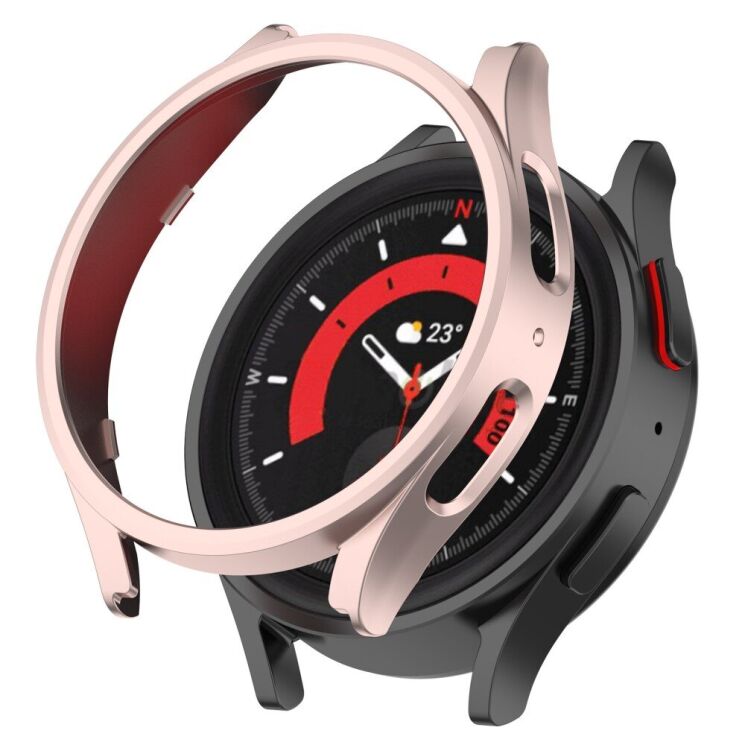 Захисний чохол Deexe Protective Frame для Samsung Galaxy Watch 5 Pro (45mm) - Rose Gold: фото 2 з 8
