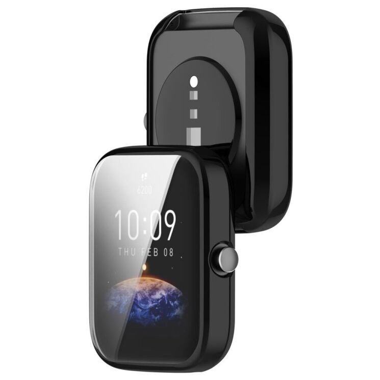 Защитный чехол Deexe Protective Frame для Xiaomi Amazfit Bip 3 / 3 Pro - Black: фото 2 из 5