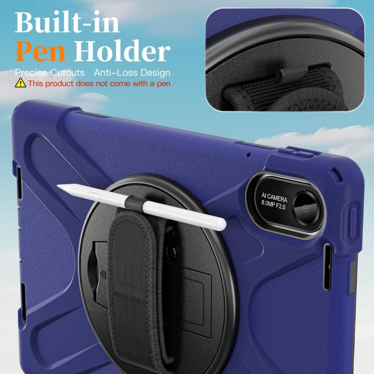 Защитный чехол Deexe Rotation Hybrid для Xiaomi Redmi Pad 2 - Navy Blue: фото 2 из 17