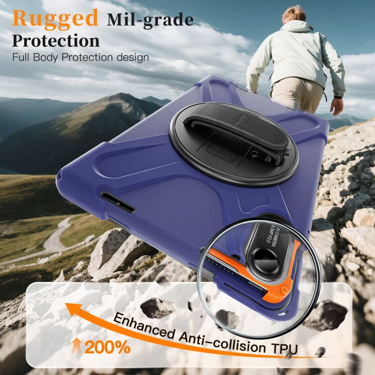 Защитный чехол Deexe Rotation Hybrid для Xiaomi Redmi Pad 2 - Navy Blue: фото 3 из 17