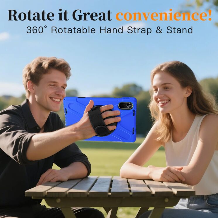 Защитный чехол Deexe Rotation Hybrid для Xiaomi Redmi Pad 2 - Navy Blue: фото 12 из 17