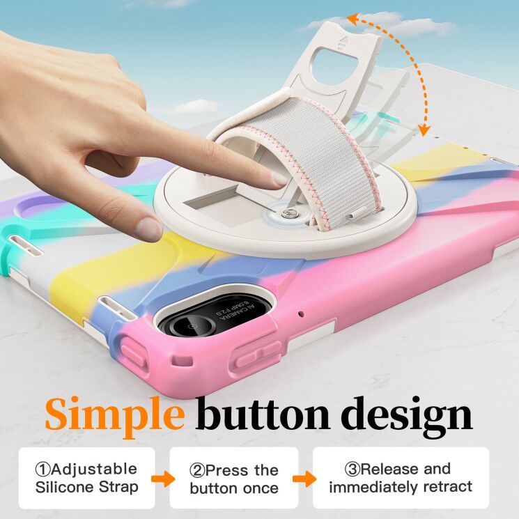 Защитный чехол Deexe Rotation Hybrid для Xiaomi Redmi Pad 2 - Navy Blue: фото 16 из 17