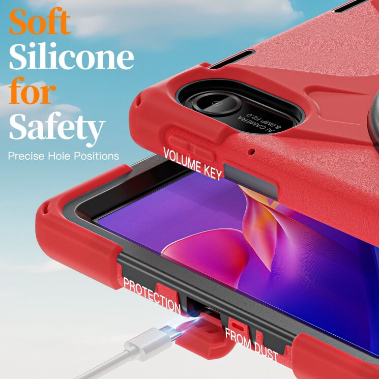 Защитный чехол Deexe Rotation Hybrid для Xiaomi Redmi Pad 2 - Navy Blue: фото 9 из 17