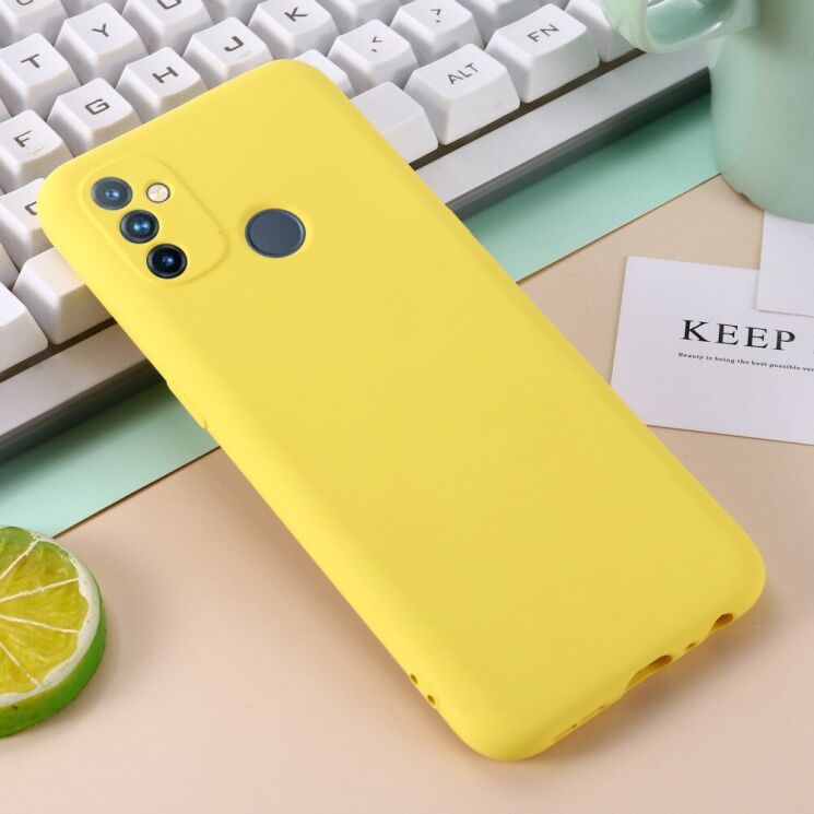 Защитный чехол Deexe Silicone Case для OnePlus Nord N100 - Yellow: фото 3 из 6