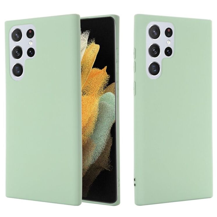 Защитный чехол Deexe Silicone Case для Samsung Galaxy S22 Ultra - Green: фото 1 из 7