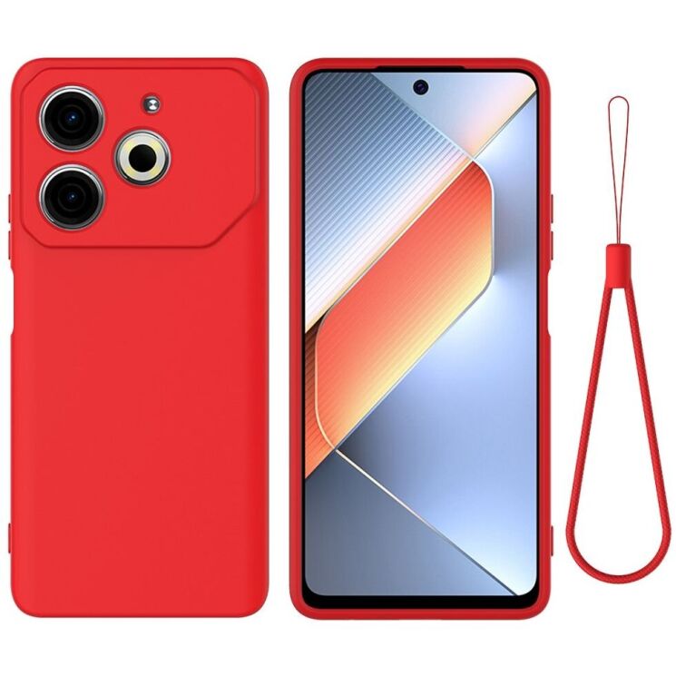 Захисний чохол Deexe Silicone Case для TECNO Pova 6 Neo - Red: фото 1 з 8