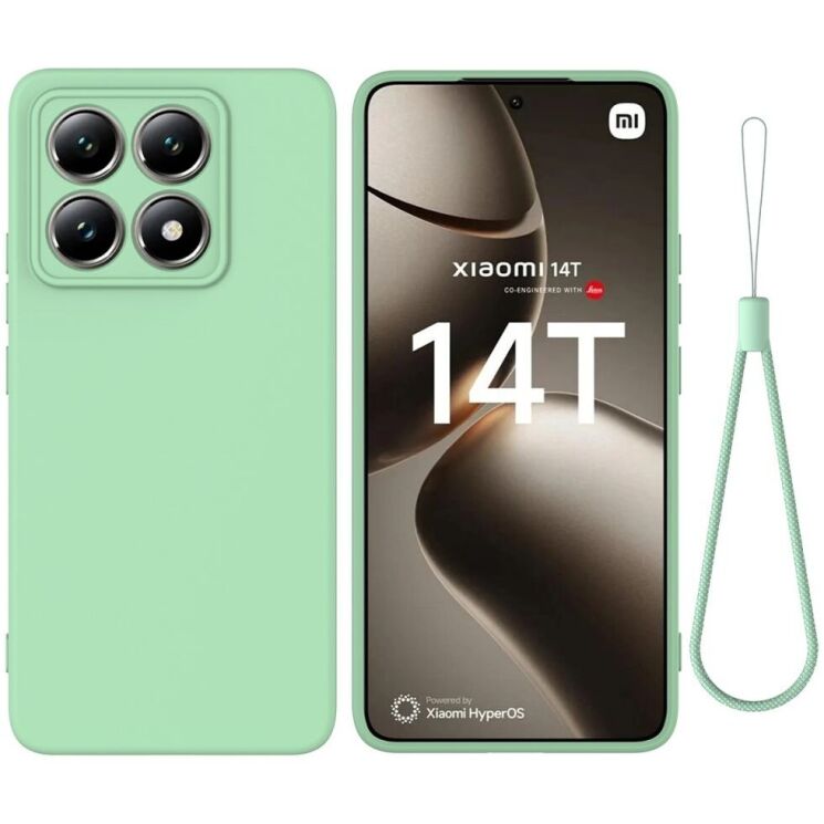 Защитный чехол Deexe Silicone Case для Xiaomi 14T - Green: фото 1 из 8