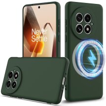 Защитный чехол Deexe Silicone Case with MagSafe для OnePlus 13 - Dark Green: фото 1 из 9