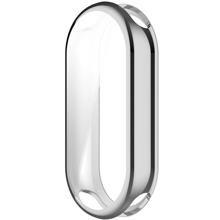 Захисний чохол Deexe Silicone Frame для Xiaomi Mi Smart Band 10 - Silver: фото 2 з 4