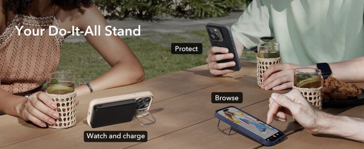 Захисний чохол ESR Cloud Soft Case with Stash Stand (HaloLock) для iPhone 15 Pro Max - Black (339414B) Захисний чохол ESR Cloud Soft Case with Stash Stand (HaloLock) для iPhone 15 Pro Max - Black: фото 6 з 12