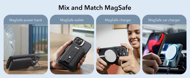 Захисний чохол ESR Cloud Soft Case with Stash Stand (HaloLock) для iPhone 15 Pro Max - Black (339414B) Захисний чохол ESR Cloud Soft Case with Stash Stand (HaloLock) для iPhone 15 Pro Max - Black: фото 4 з 12