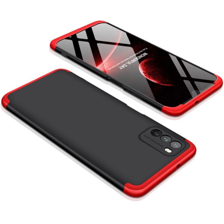 Защитный чехол GKK Double Dip Case для Xiaomi Poco M3 - Black / Red: фото 2 из 14