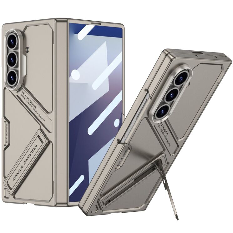 Захисний чохол GKK Kickstand Shield для Samsung Galaxy Fold 7 - Titanium Grey: фото 1 з 11