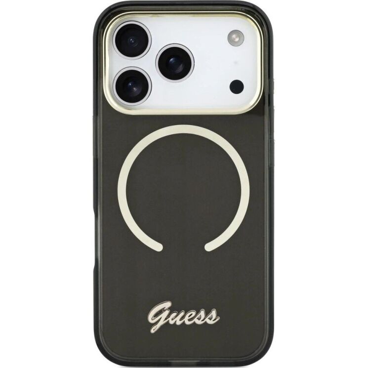 Защитный чехол Guess IML Script Metal MagSafe для iPhone 17 Pro Max (GUHMP17X5HTCSMSK) - Black (402880B) Защитный чехол Guess IML Script Metal MagSafe для iPhone 17 Pro Max (GUHMP17X5HTCSMSK) - Black: фото 2 из 9