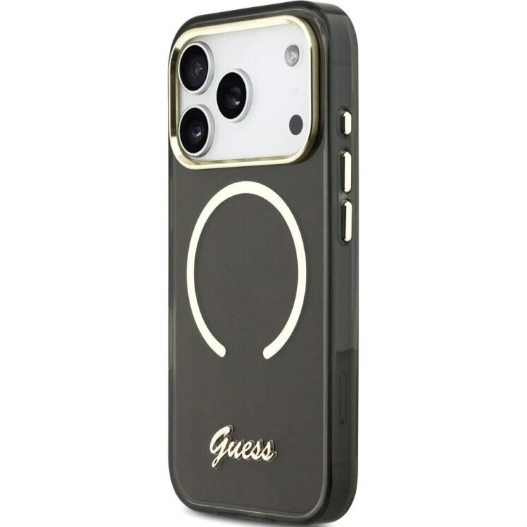 Защитный чехол Guess IML Script Metal MagSafe для iPhone 17 Pro Max (GUHMP17X5HTCSMSK) - Black (402880B) Защитный чехол Guess IML Script Metal MagSafe для iPhone 17 Pro Max (GUHMP17X5HTCSMSK) - Black: фото 3 из 9