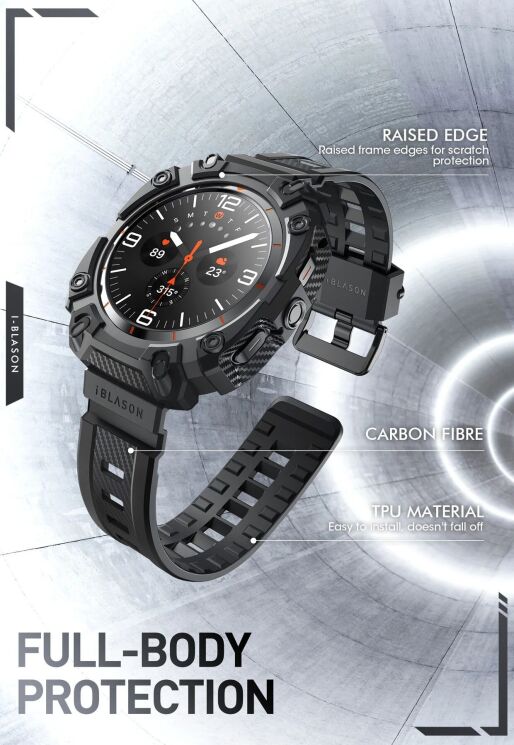 Защитный чехол i-Blason Armorbox Case with Tempered Glass by Supcase для Samsung Galaxy Watch Ultra (47mm) - Black: фото 6 из 11