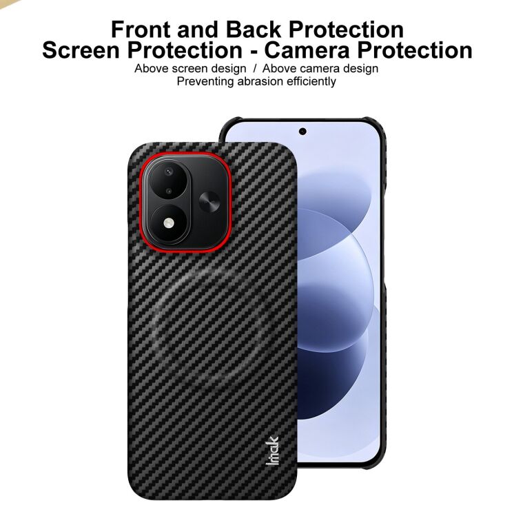 Защитный чехол IMAK Carbon Guard with MagSafe для Xiaomi Redmi Note 17 (4G/5G) - Carbon Fiber: фото 8 из 9