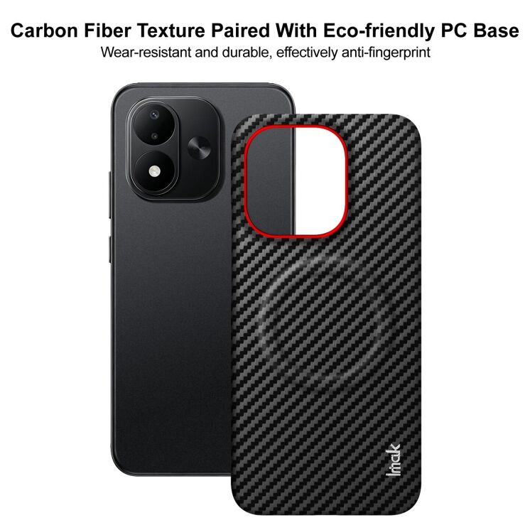 Защитный чехол IMAK Carbon Guard with MagSafe для Xiaomi Redmi Note 17 (4G/5G) - Carbon Fiber: фото 6 из 9