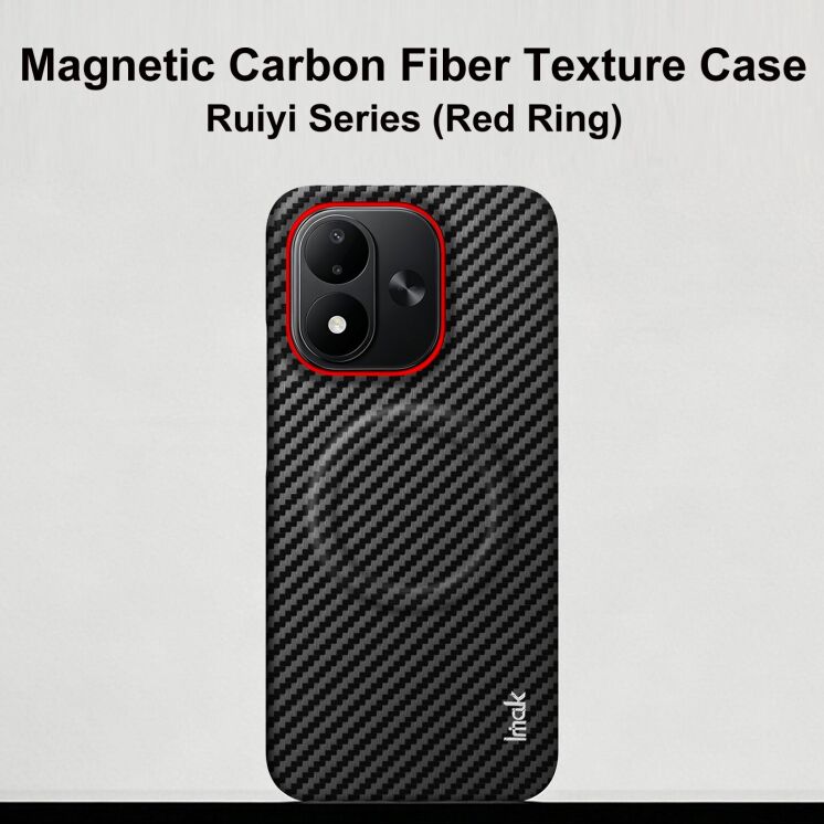 Защитный чехол IMAK Carbon Guard with MagSafe для Xiaomi Redmi Note 17 (4G/5G) - Carbon Fiber: фото 3 из 9