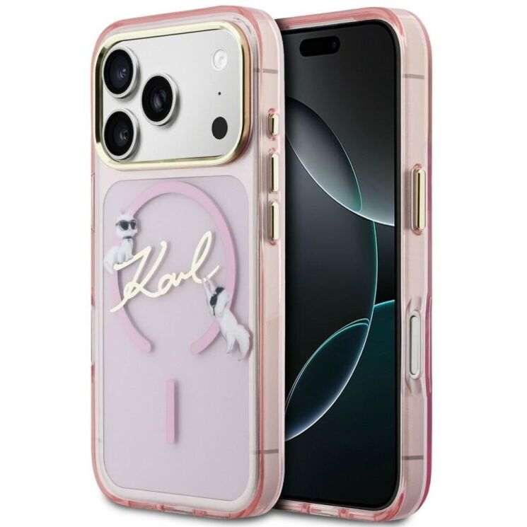Захисний чохол Karl Lagerfeld IML Choupettes Karl Script Logo MagSafe для iPhone 17 Pro Max (KLHMP17X5HKSCAP) - Pink (411147P) Захисний чохол Karl Lagerfeld IML Choupettes Karl Script Logo MagSafe для iPhone 17 Pro Max (KLHMP17X5HKSCAP) - Pink: фото 1 з 8