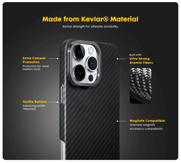 Захисний чохол Laut KEV PROTECT для Apple iPhone 16 Pro - Black: фото 11 з 14