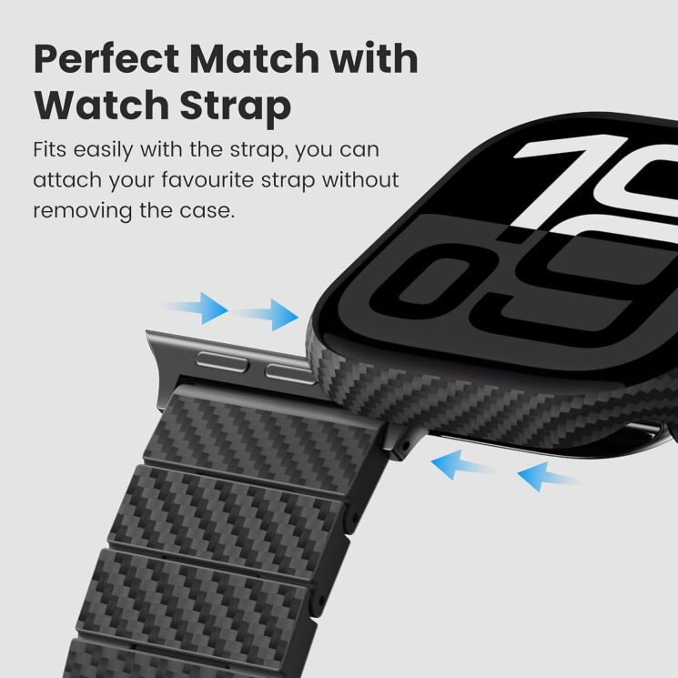 Захисний чохол Pitaka Air (FW) для Apple Watch 10 / 11 42 mm (AWB2404) - Black / Grey: фото 8 з 10