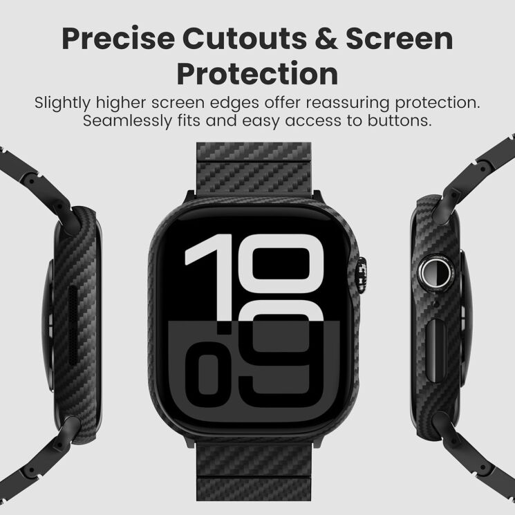 Захисний чохол Pitaka Air (FW) для Apple Watch 10 / 11 42 mm (AWB2404) - Black / Grey: фото 7 з 10