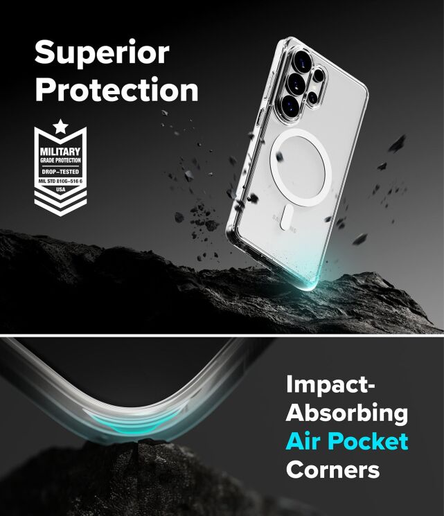 Защитный чехол Ringke Fusion Magnetic для Samsung Galaxy S26 Ultra (S948) 8800328814486 - Matte Clear: фото 8 из 17