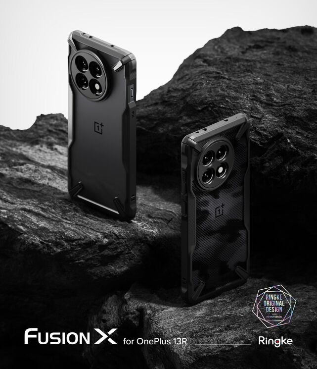 Захисний чохол Ringke Fusion X для OnePlus 13R (8800293851875) - Camo Black: фото 4 з 17